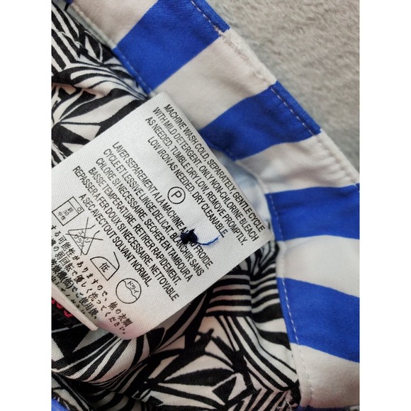 Volcom Short Womens Size 7 Blue White Striped Cotton Slash Pockets Medium Wash - Picture 9 of 9